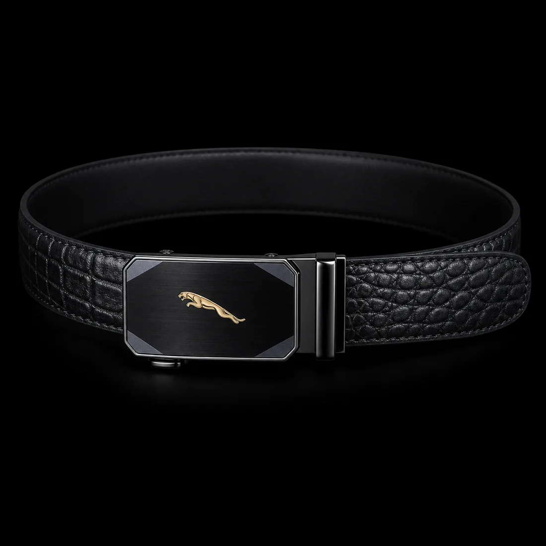 Leather Belt, Leaping Cat Plaque — Standard tier, The Outfit House