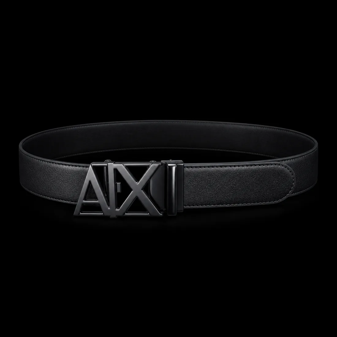 Leather Belt, Matte Black Plaque — Standard tier, The Outfit House