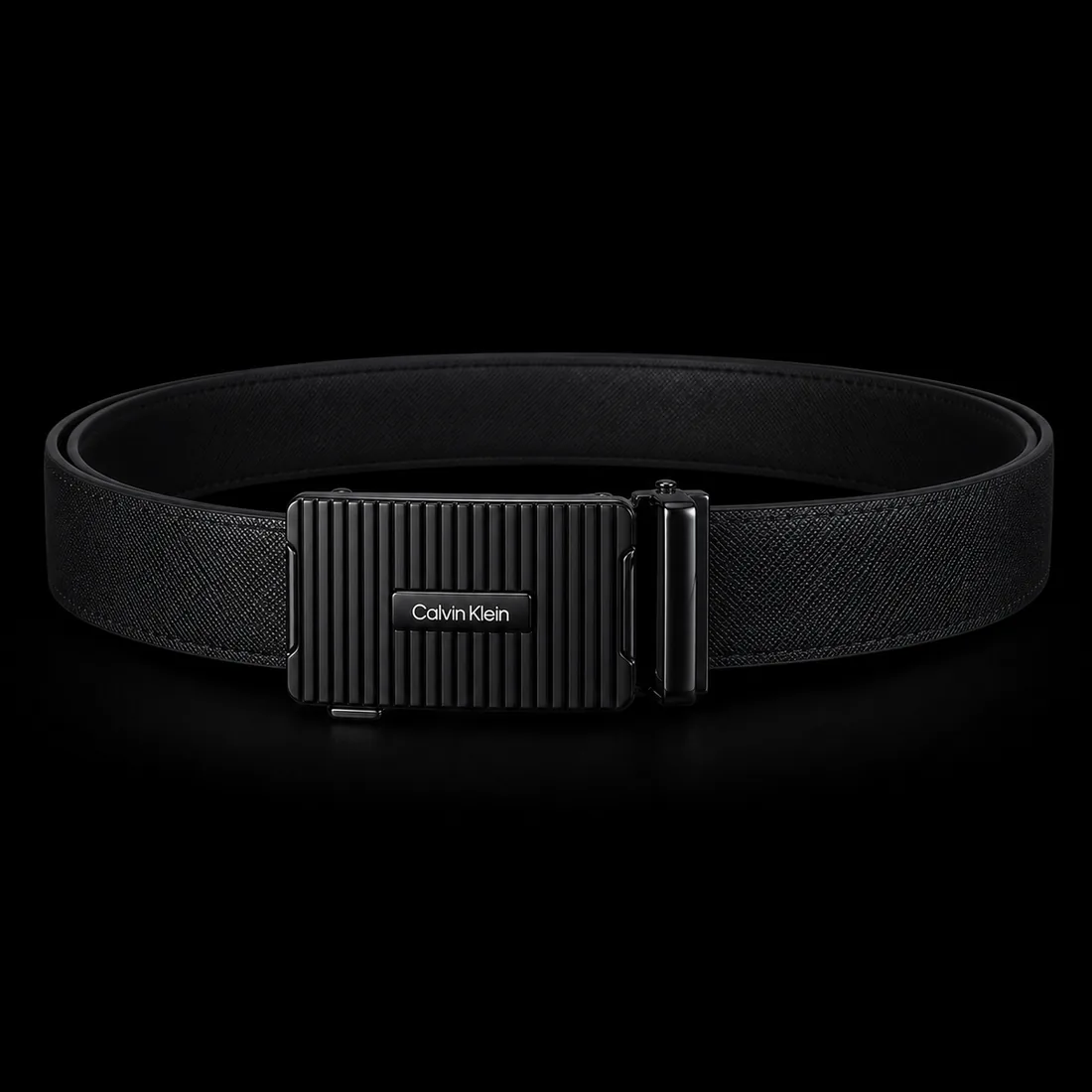 Leather Belt, Ribbed Plaque — Standard tier, The Outfit House