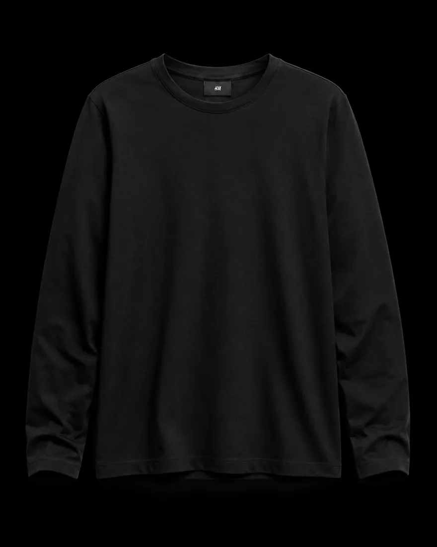 Cotton Tee, Black Full Sleeve — Entry tier, The Outfit House