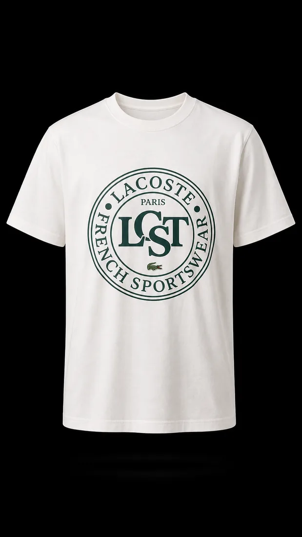 Cotton Tee, White Green Accent — Standard tier, The Outfit House