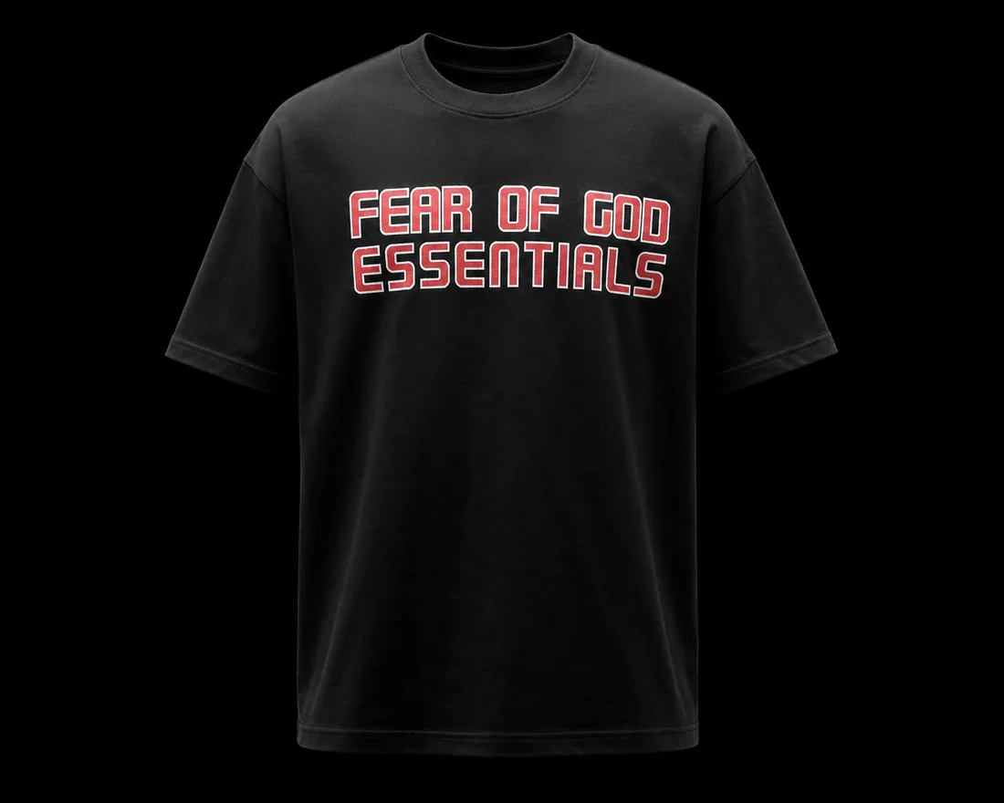Graphic Tee, Black Block Text Chest Print — Standard tier, The Outfit House