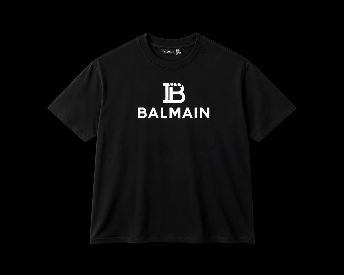 Graphic Tee, Black Monogram Chest Print — Standard tier, The Outfit House