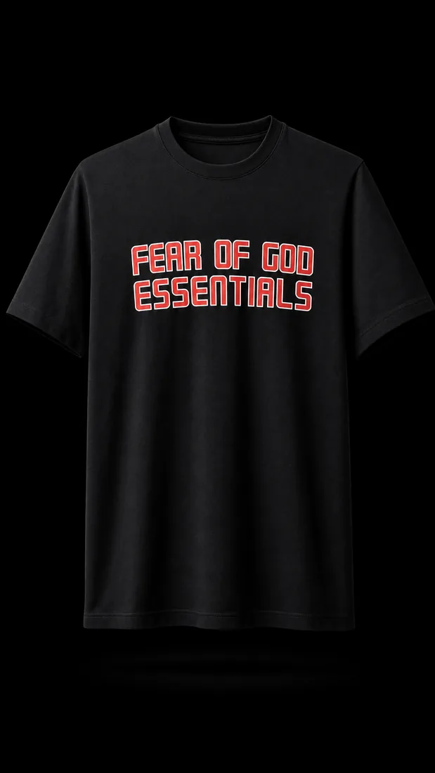 Graphic Tee, Black Outline Text Print — Standard tier, The Outfit House