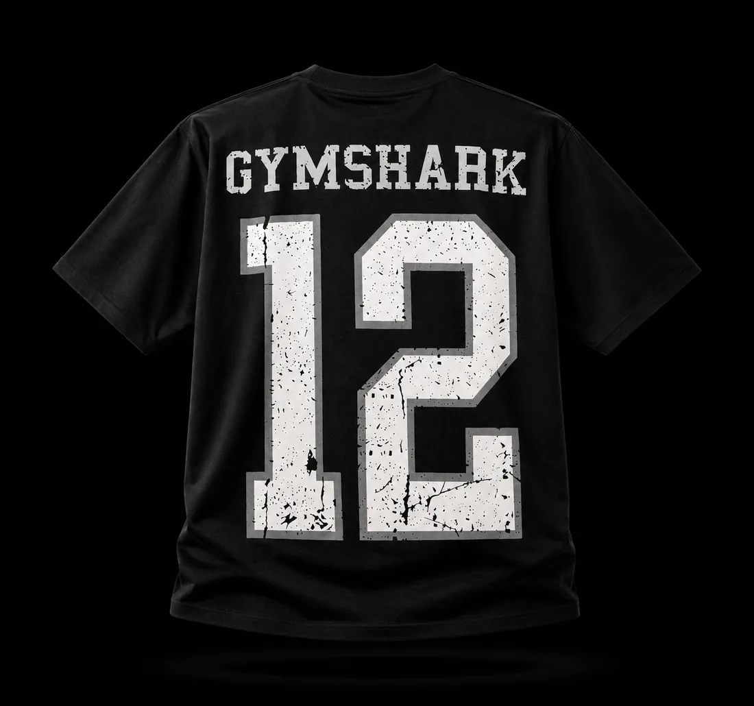 Graphic Tee, Black Varsity 12 Back Print — Standard tier, The Outfit House