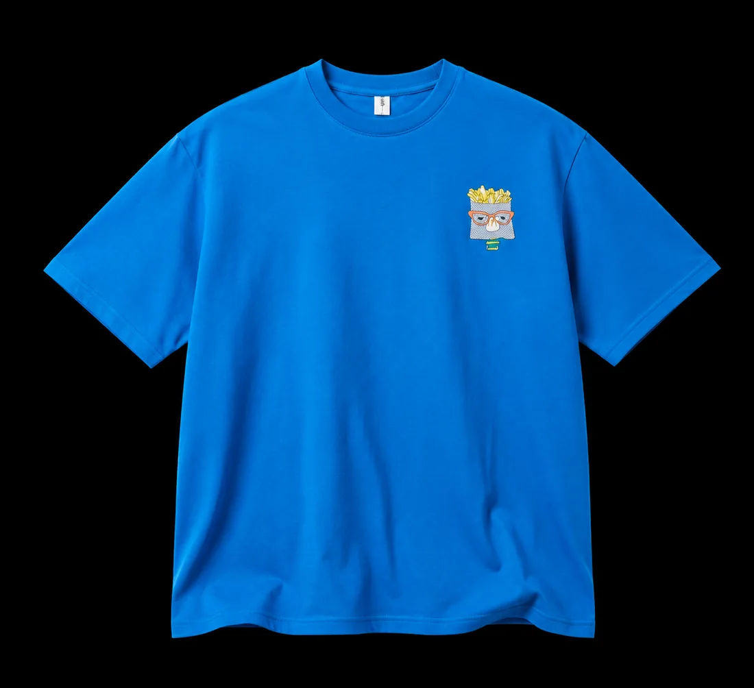 Graphic Tee, Bright Blue Chest Patch — Standard tier, The Outfit House