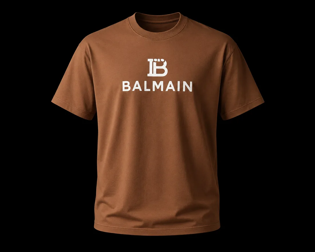 Graphic Tee, Brown Monogram Chest Print — Standard tier, The Outfit House