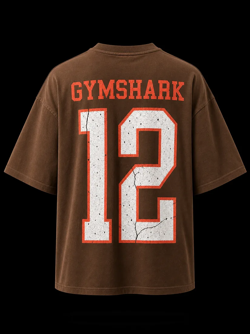Graphic Tee, Brown Varsity 12 Back Print — Standard tier, The Outfit House