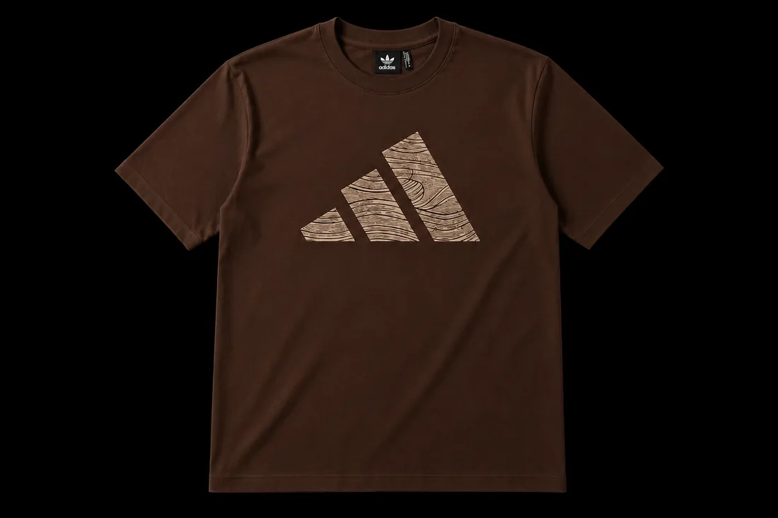 Graphic Tee, Brown Wave Logo Chest Print — Standard tier, The Outfit House