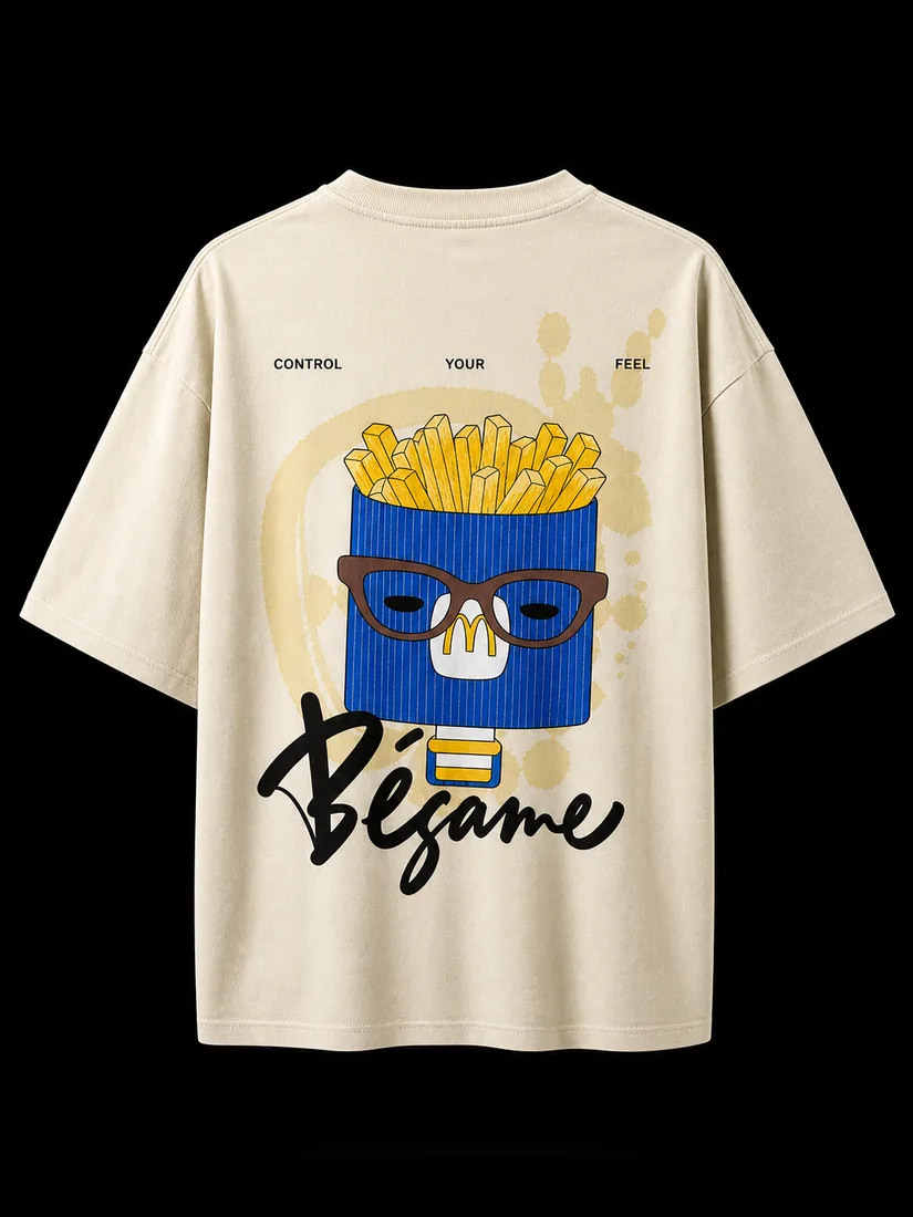 Graphic Tee, Cream Fries Back Print — Standard tier, The Outfit House
