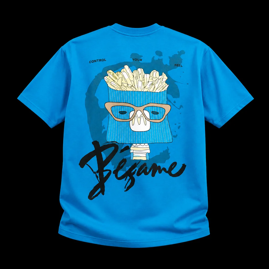 Graphic Tee, Cyan Cartoon Back Print — Standard tier, The Outfit House
