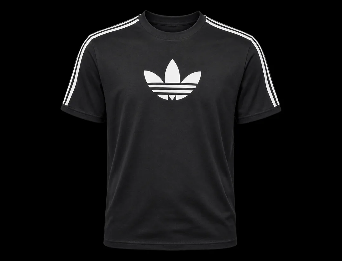 Graphic Tee, Dark Trefoil Chest Print — Standard tier, The Outfit House