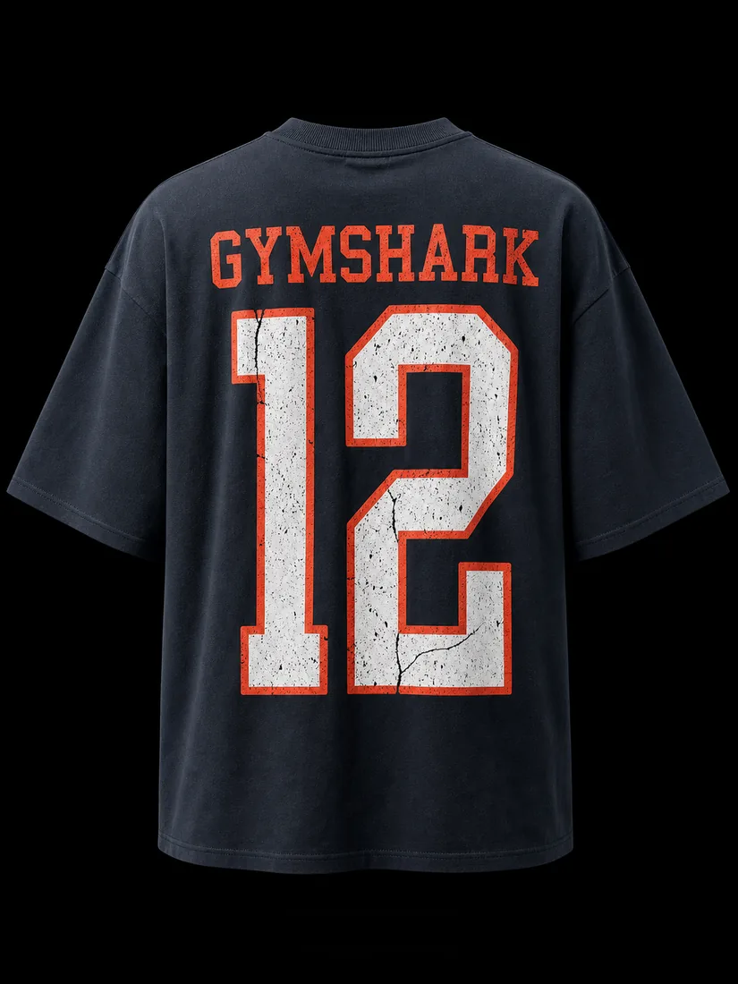 Graphic Tee, Navy Varsity 12 Back Print — Standard tier, The Outfit House