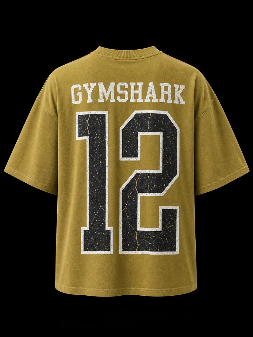 Graphic Tee, Olive Varsity 12 Back Print — Standard tier, The Outfit House