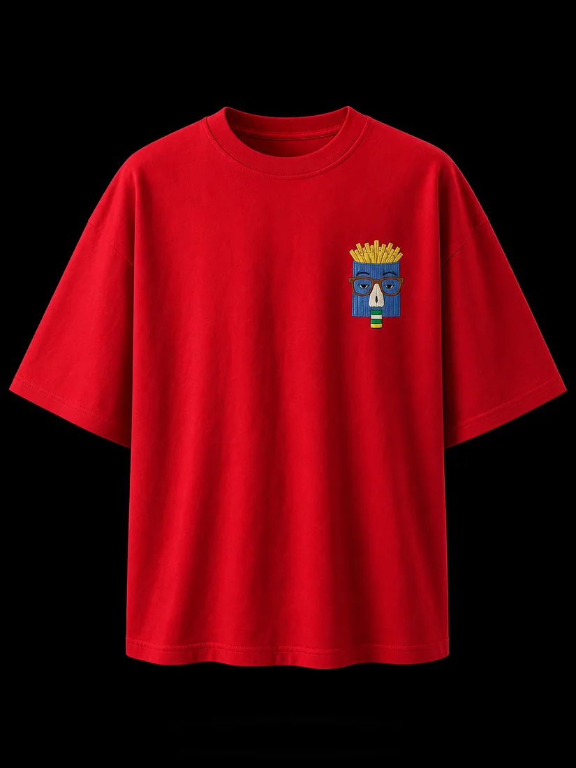 Graphic Tee, Red Fries Chest Print — Standard tier, The Outfit House