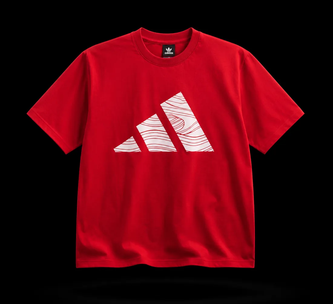 Graphic Tee, Red Wave Logo Chest Print — Standard tier, The Outfit House