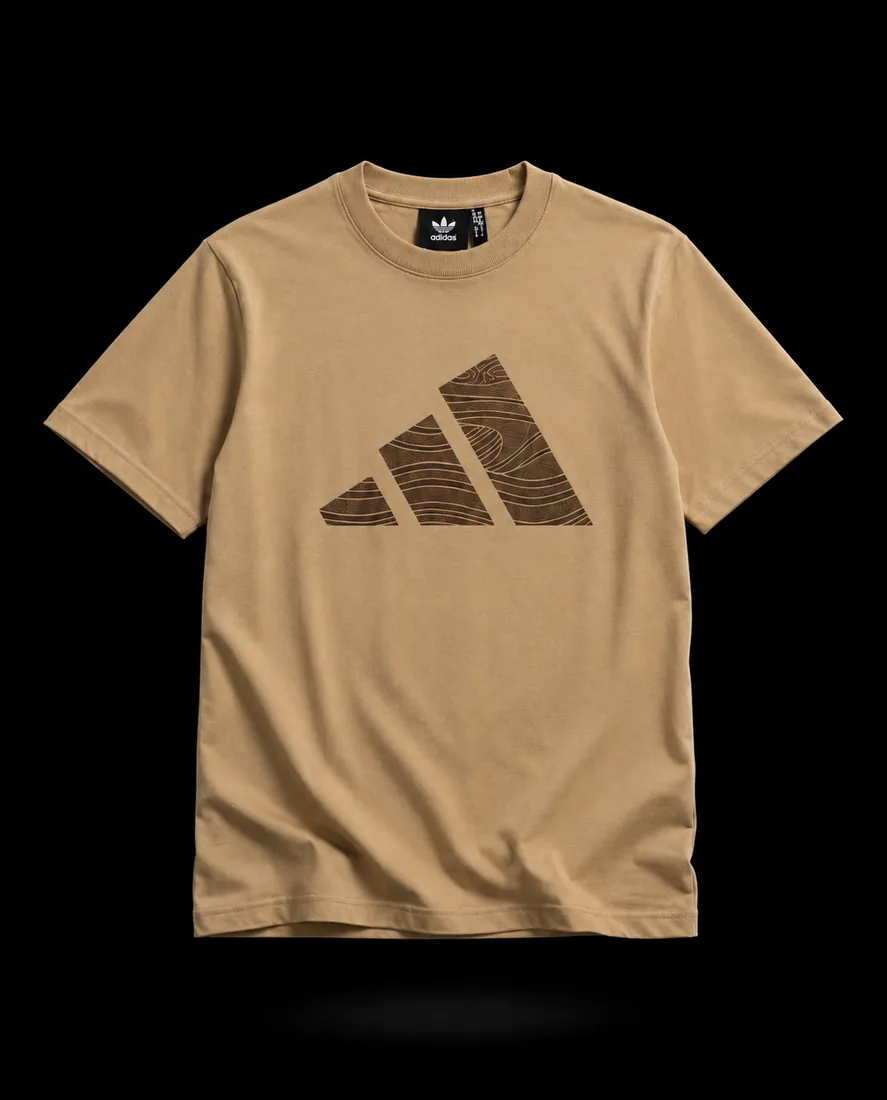 Graphic Tee, Tan Wave Logo Chest Print — Standard tier, The Outfit House
