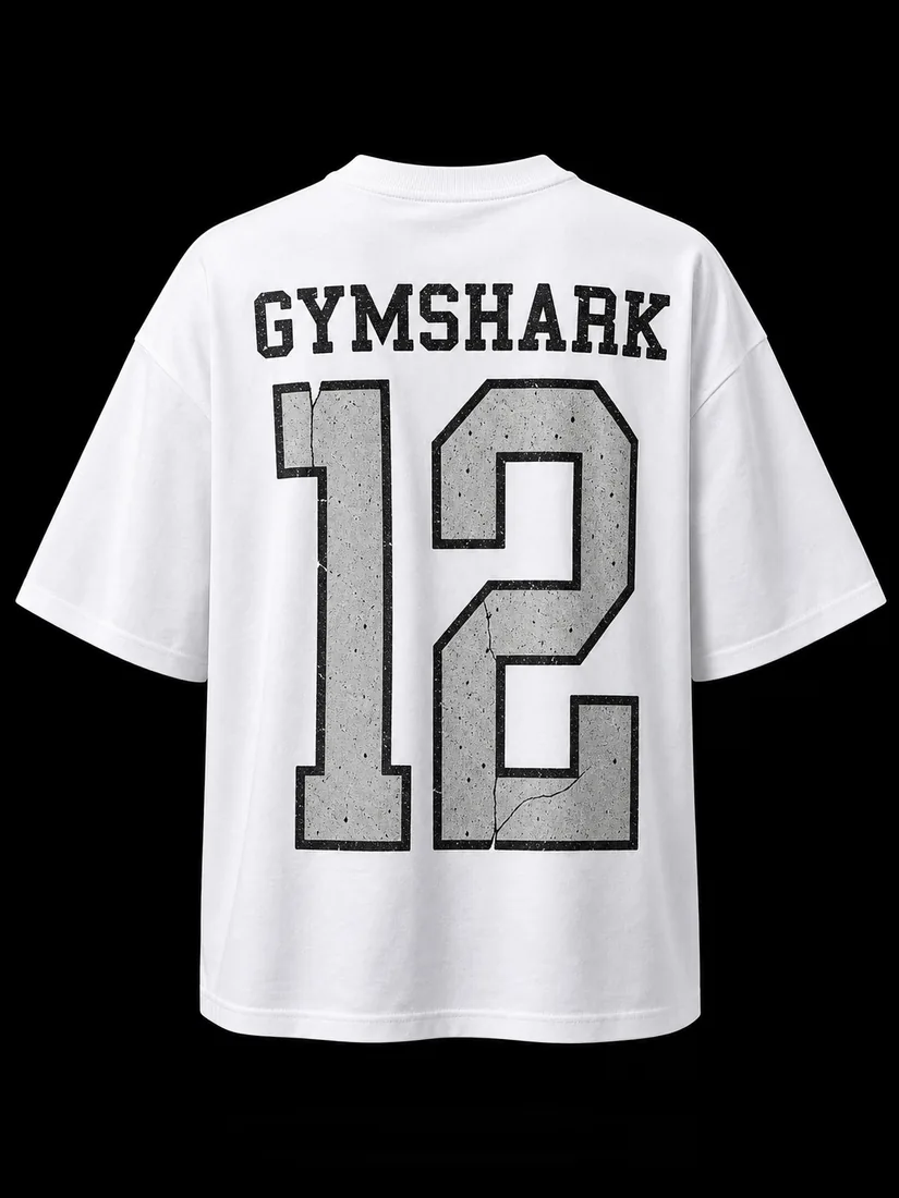 Graphic Tee, White Varsity 12 Back Print — Standard tier, The Outfit House