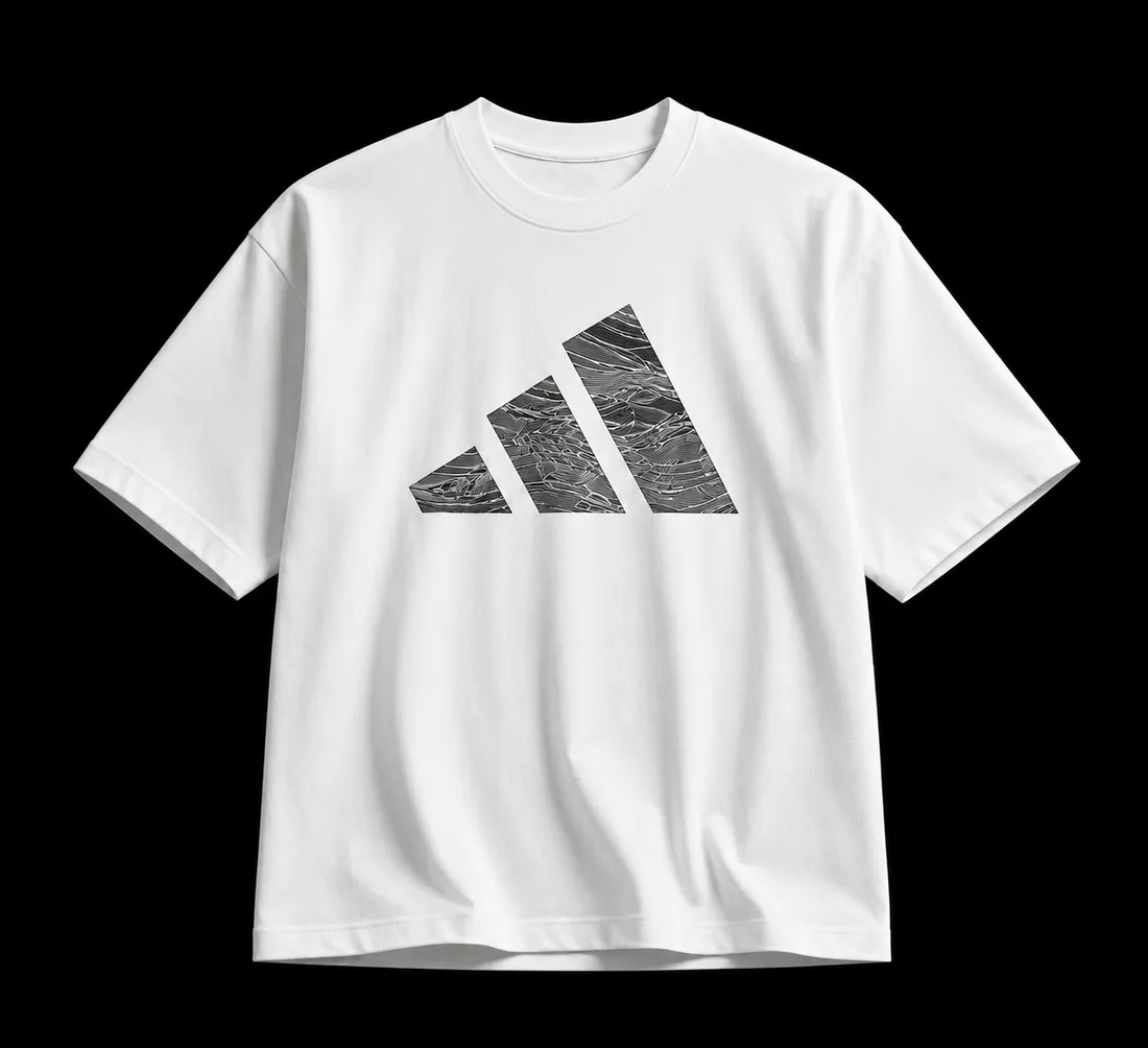 Graphic Tee, White Wave Logo Chest Print — Standard tier, The Outfit House