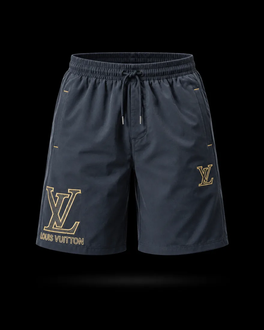 Logo Shorts, Charcoal Blue Monogram — Standard tier, The Outfit House