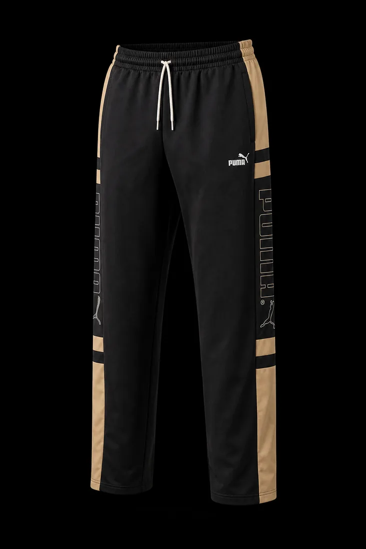 Track Pants, Black Tan Colorblock — Standard tier, The Outfit House