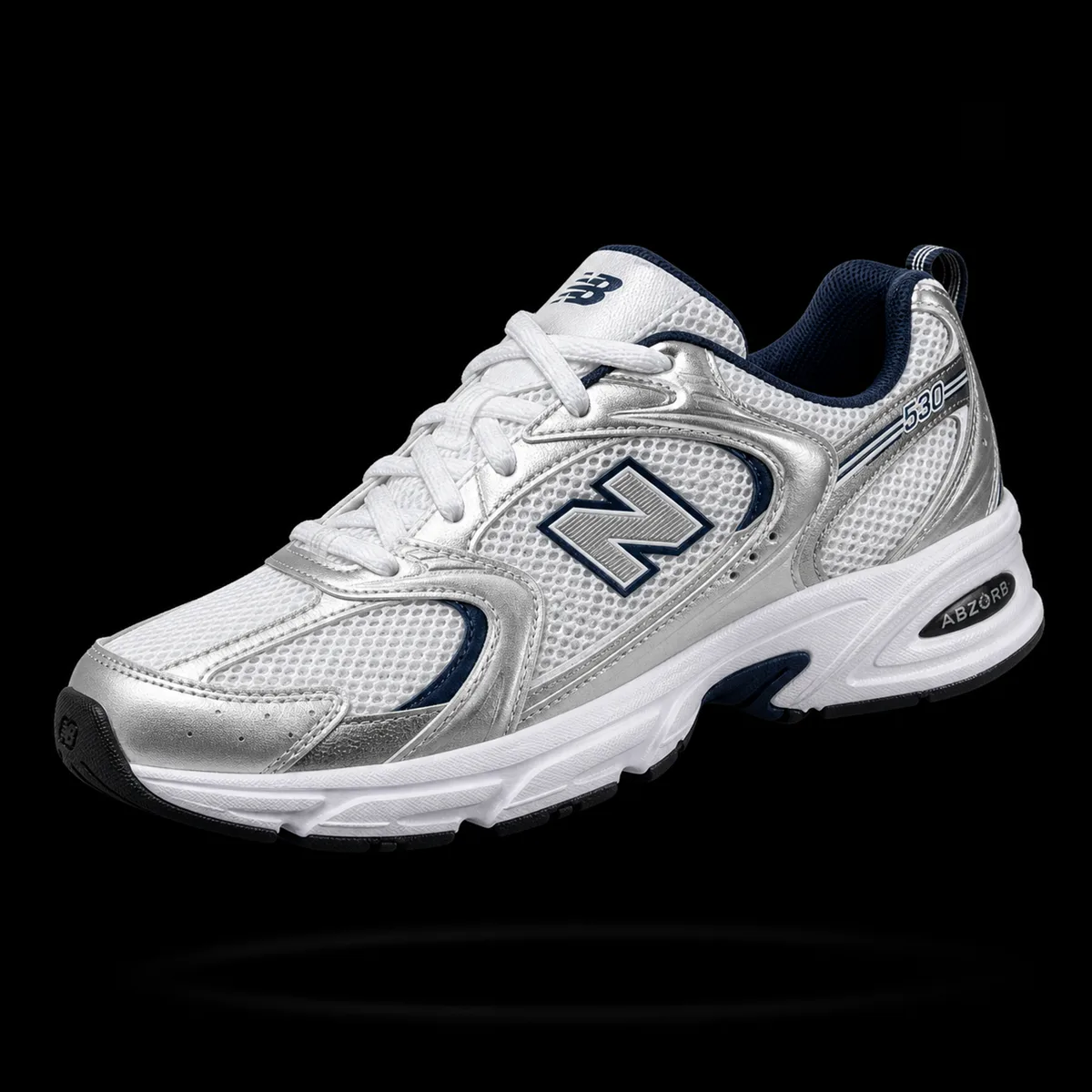 Chunky Runner, White, Silver & Navy — Standard tier, The Outfit House
