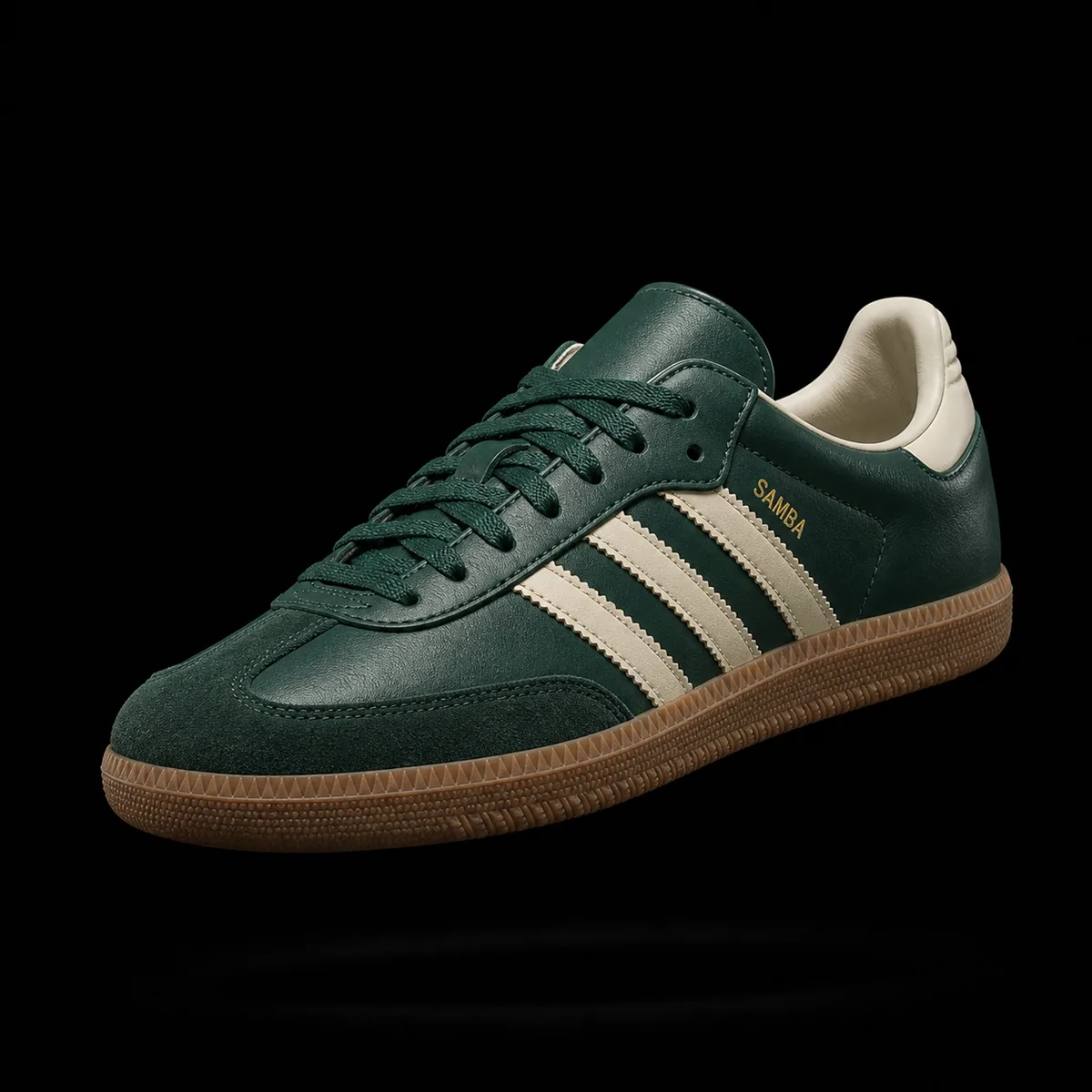 Low-Top Gum-Sole Sneaker, Green & Cream — Standard tier, The Outfit House