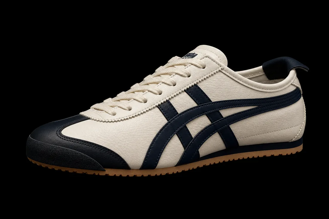 Retro Trainer, Cream Navy — Standard tier, The Outfit House