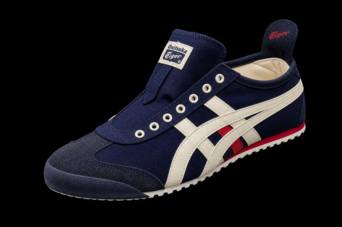 Retro Trainer, Navy Cream Red — Standard tier, The Outfit House