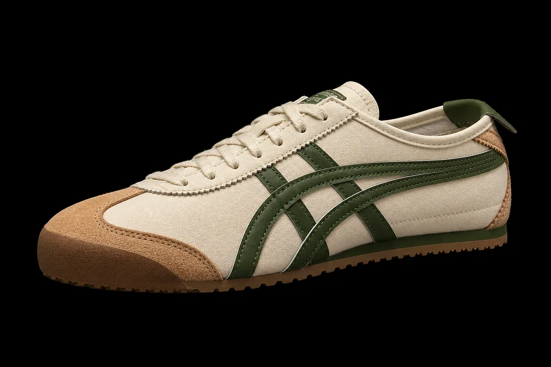 Retro Trainer, Tan Olive — Standard tier, The Outfit House